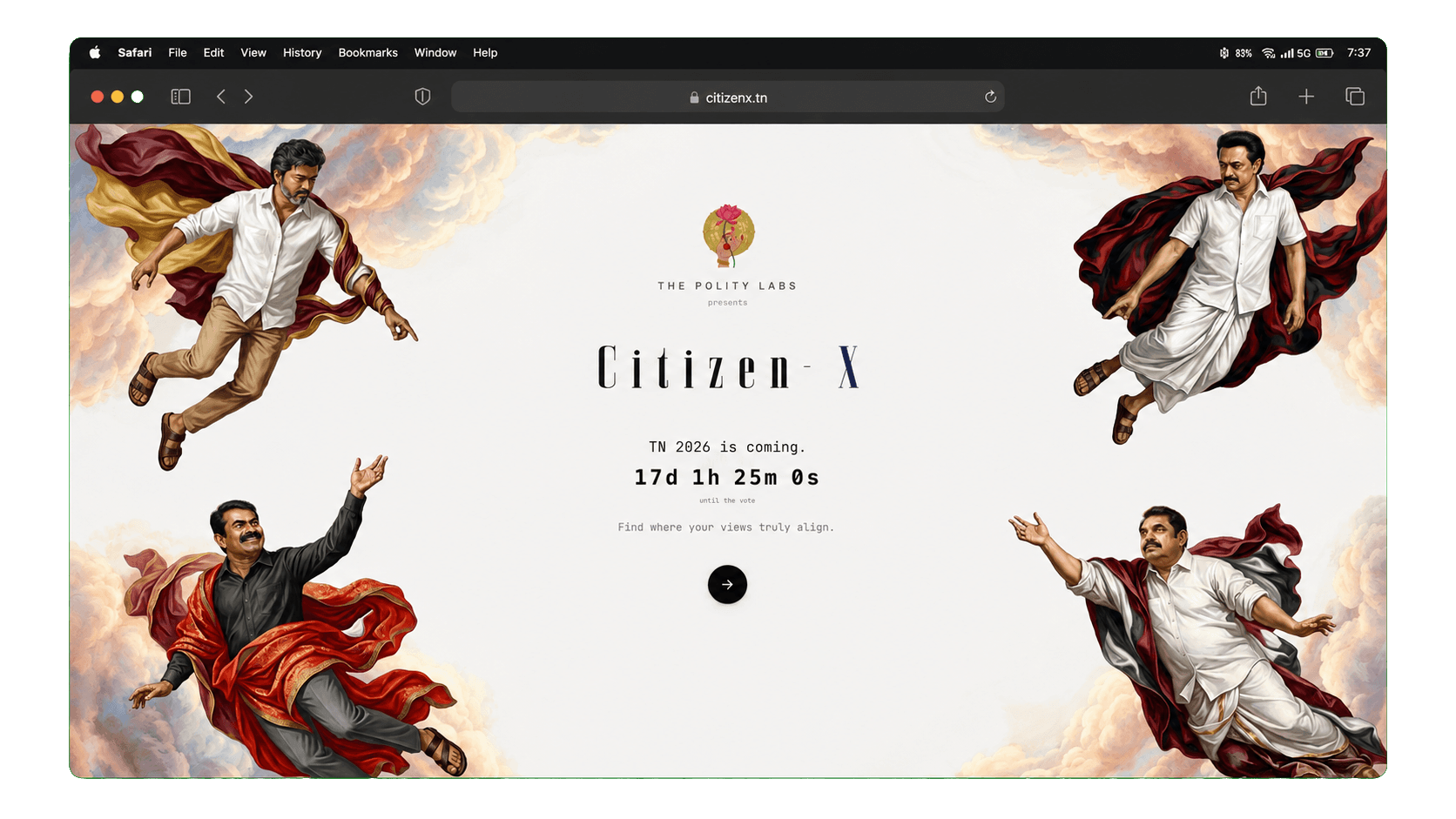 CitizenX landing screen
