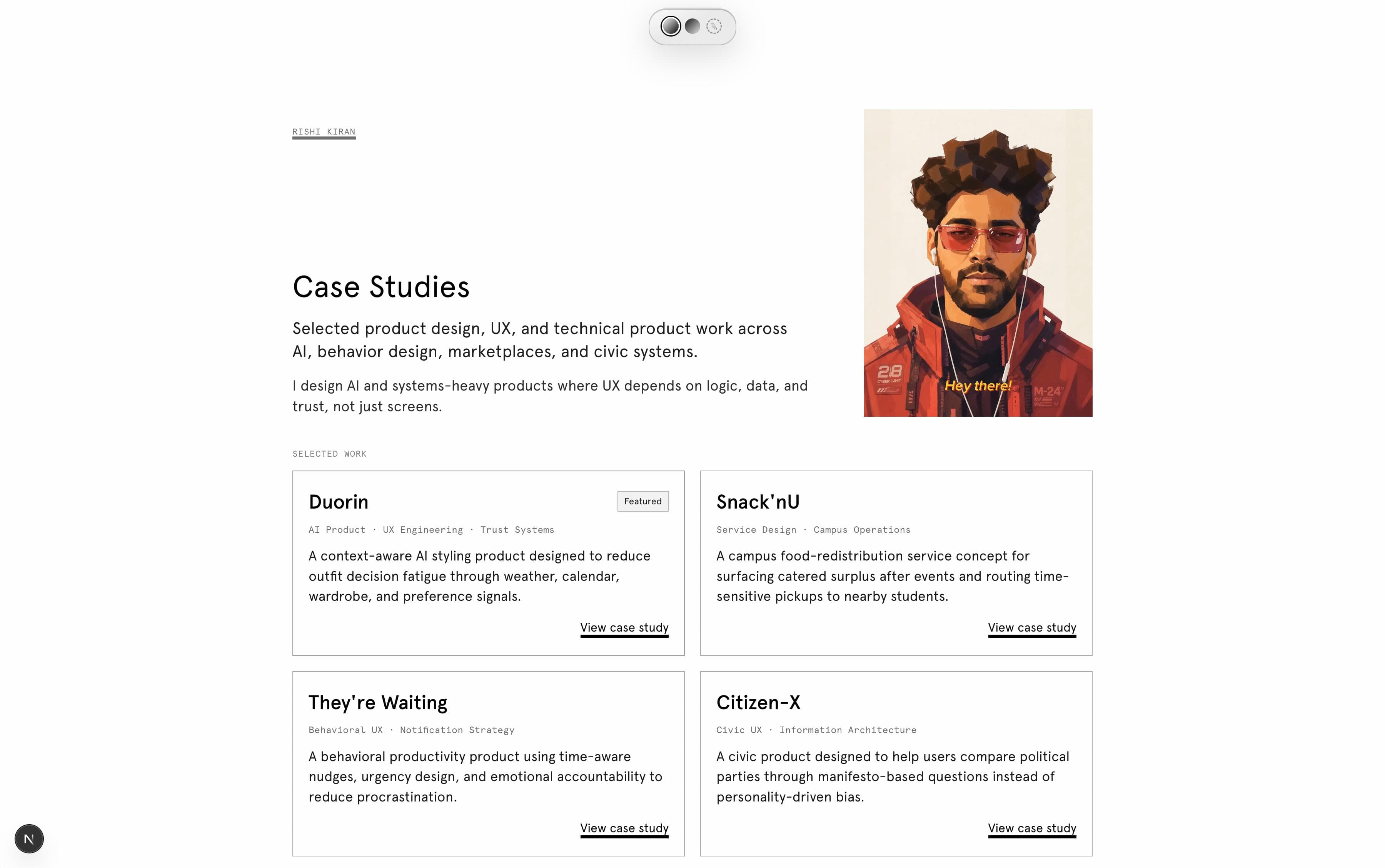 Preview of the classic case studies page